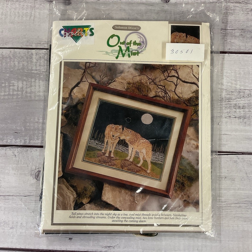 Solomon Dixons Counted Cross Stitch Kit Out Of The Mist Wolves Moon